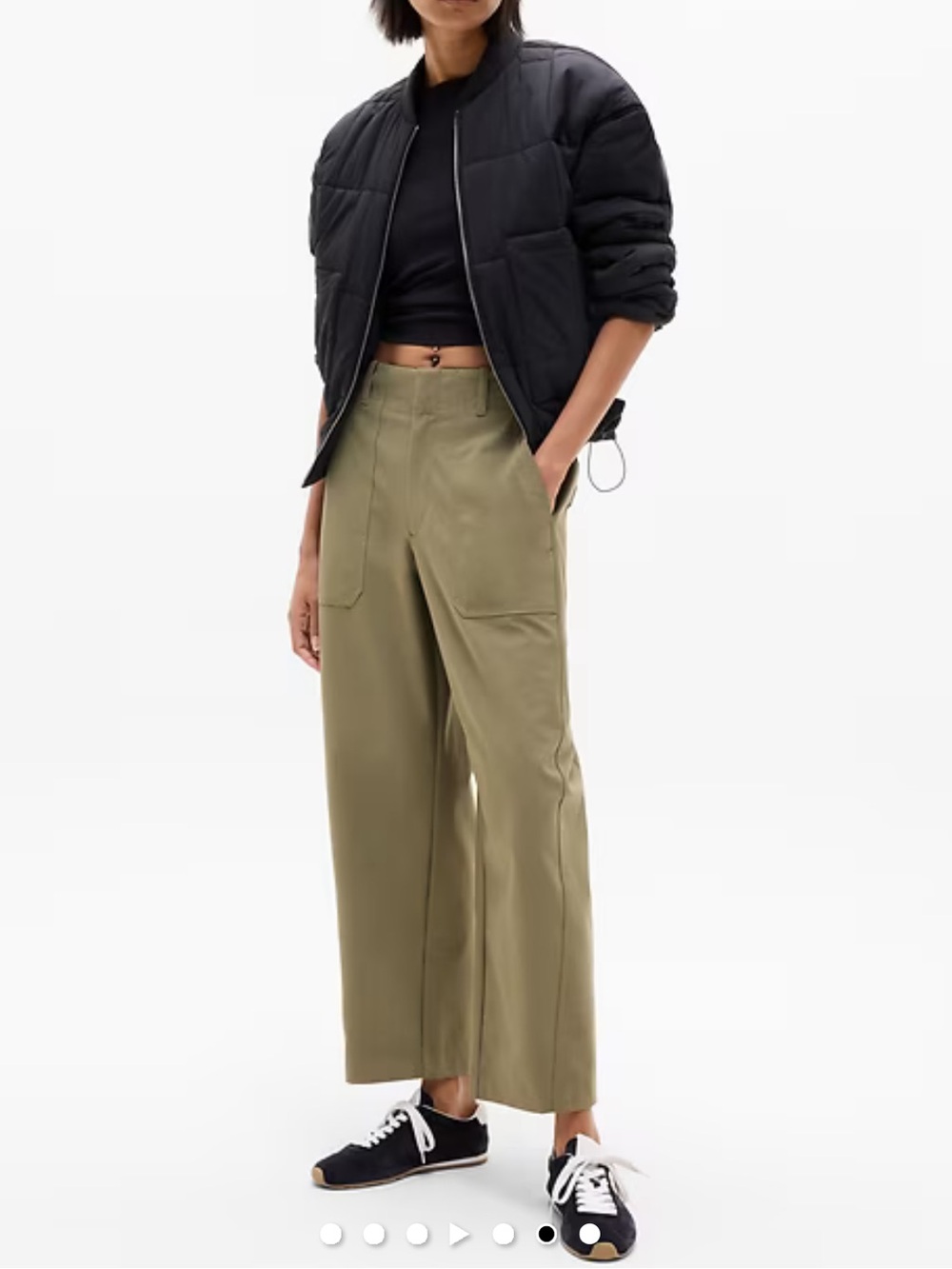 Athleta Skyline High Rise Barrel Leg Pant in Olive Branch